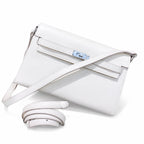 Kelly Elan 25x6.5x15cm Underarm Baguette Bag in Off White with Silver Hardware — Streamlined Elan Carry Design