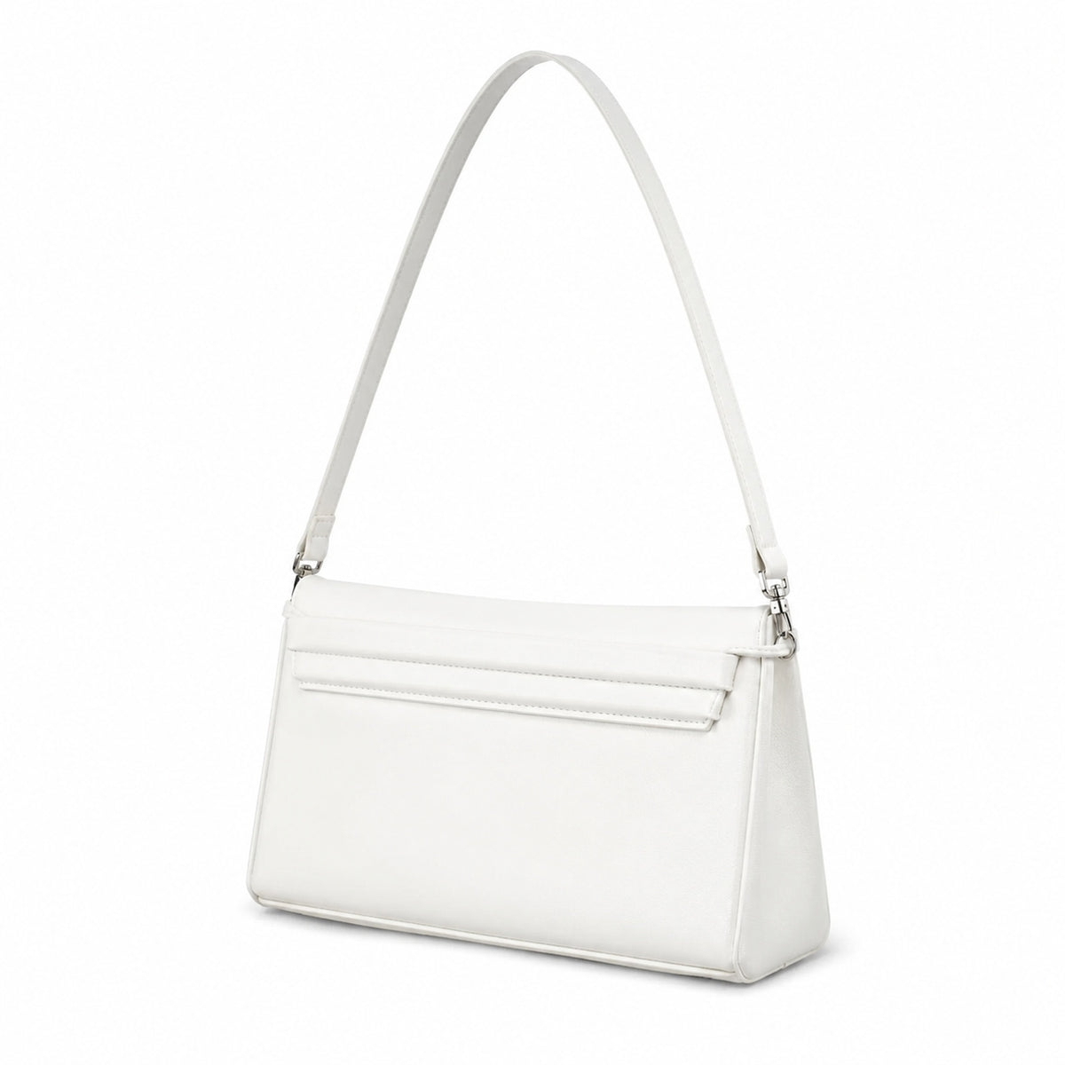 Kelly Elan 25x6.5x15cm Underarm Baguette Bag in Off White with Silver Hardware — Streamlined Elan Carry Design