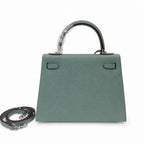 Kelly Sellier 25cm & 28cm Vert Cypress Epsom Leather Palladium Hardware Commute Shoulder — Classic Hand-Carry Silhouette