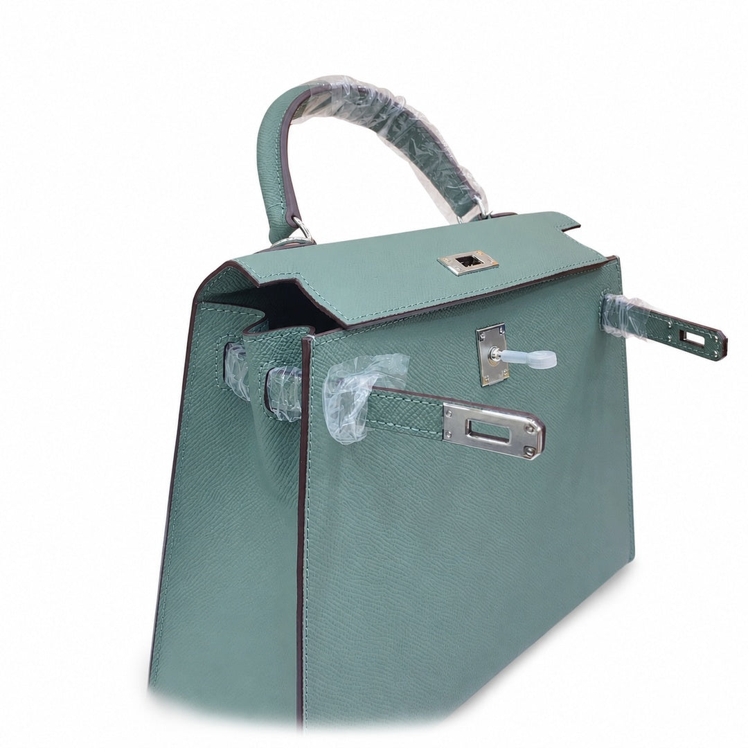 Kelly Sellier 25cm & 28cm Vert Cypress Epsom Leather Palladium Hardware Commute Shoulder — Classic Hand-Carry Silhouette