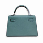 Mini Kelly II Sellier 19cm & 22cm Vert Cypress Epsom Leather Palladium Hardware — Versatile Mini Carry Design