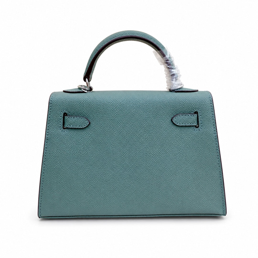 Mini Kelly II Sellier 19cm & 22cm Vert Cypress Epsom Leather Palladium Hardware — Versatile Mini Carry Design