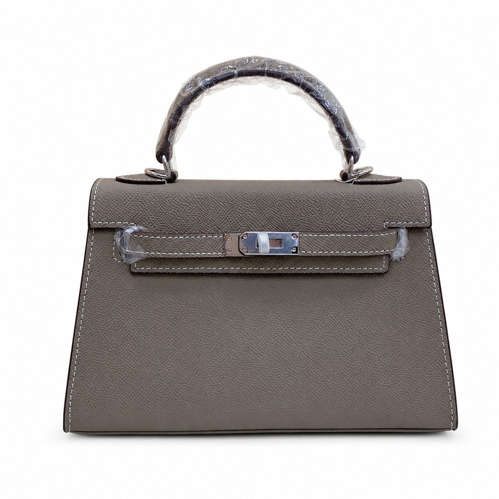 Mini Kelly II Sellier 19cm & 22cm Gris Asphalte Epsom Leather Palladium Hardware — Small Structured Carry Style