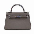 Mini Kelly II Sellier 19cm & 22cm Gris Asphalte Epsom Leather Palladium Hardware — Small Structured Carry Style