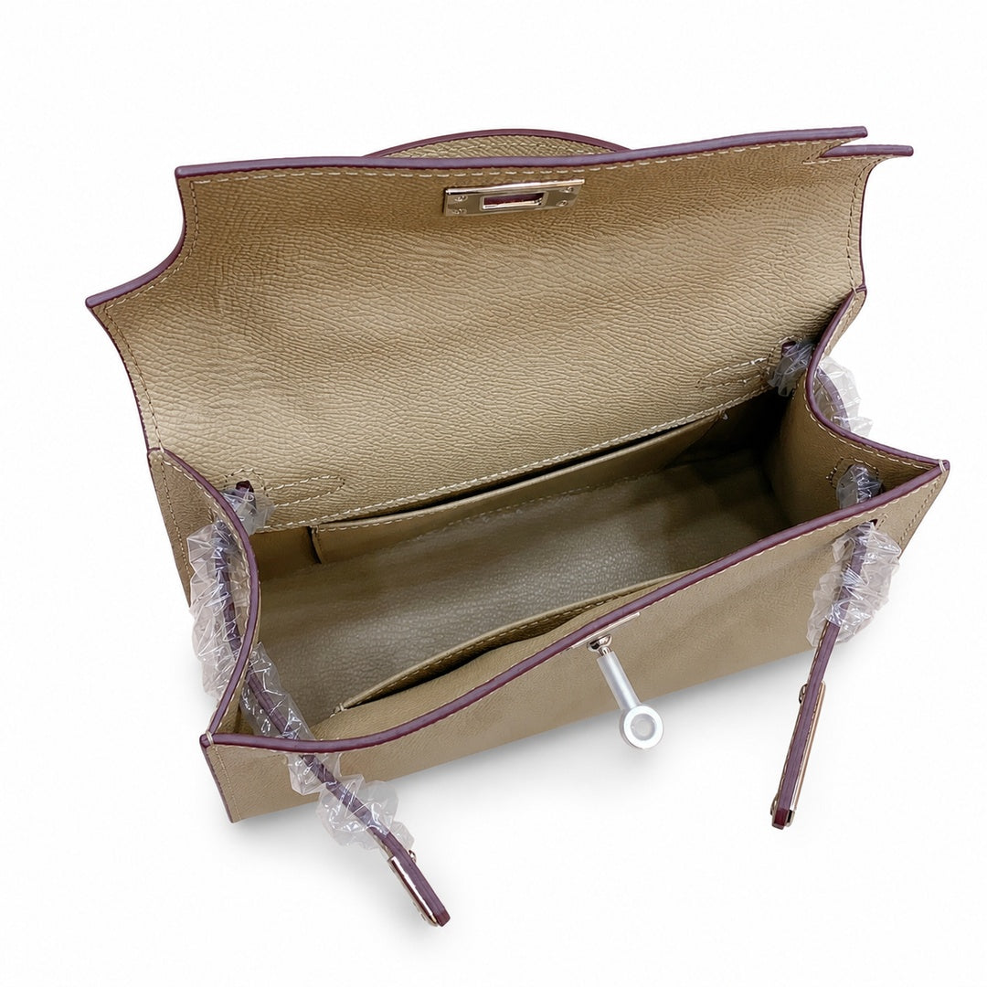 Mini Kelly II Sellier 19cm & 22cm Sauge Epsom Leather Palladium Hardware — Elegant Compact Carry Style