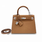 Kelly Sellier 25cm & 28cm Gold Epsom Leather Palladium Hardware Vintage — Elegant Structured Carry Style