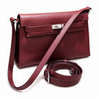 Kelly Elan 25x6.5x15cm Underarm Baguette Bag in Wine Red with Silver Hardware — Elongated Shoulder Bag