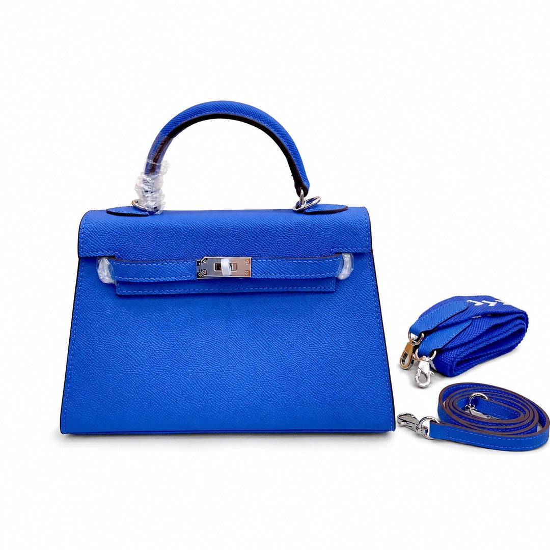 Mini Kelly II 19cm Epsom Leather with Palladium Hardware — Polished Compact Handbag