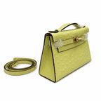 Mini Kelly II Sellier 19cm & 22cm Jaune Citron Ostrich Leather Gold Hardware — Sophisticated Small-Scale Bag