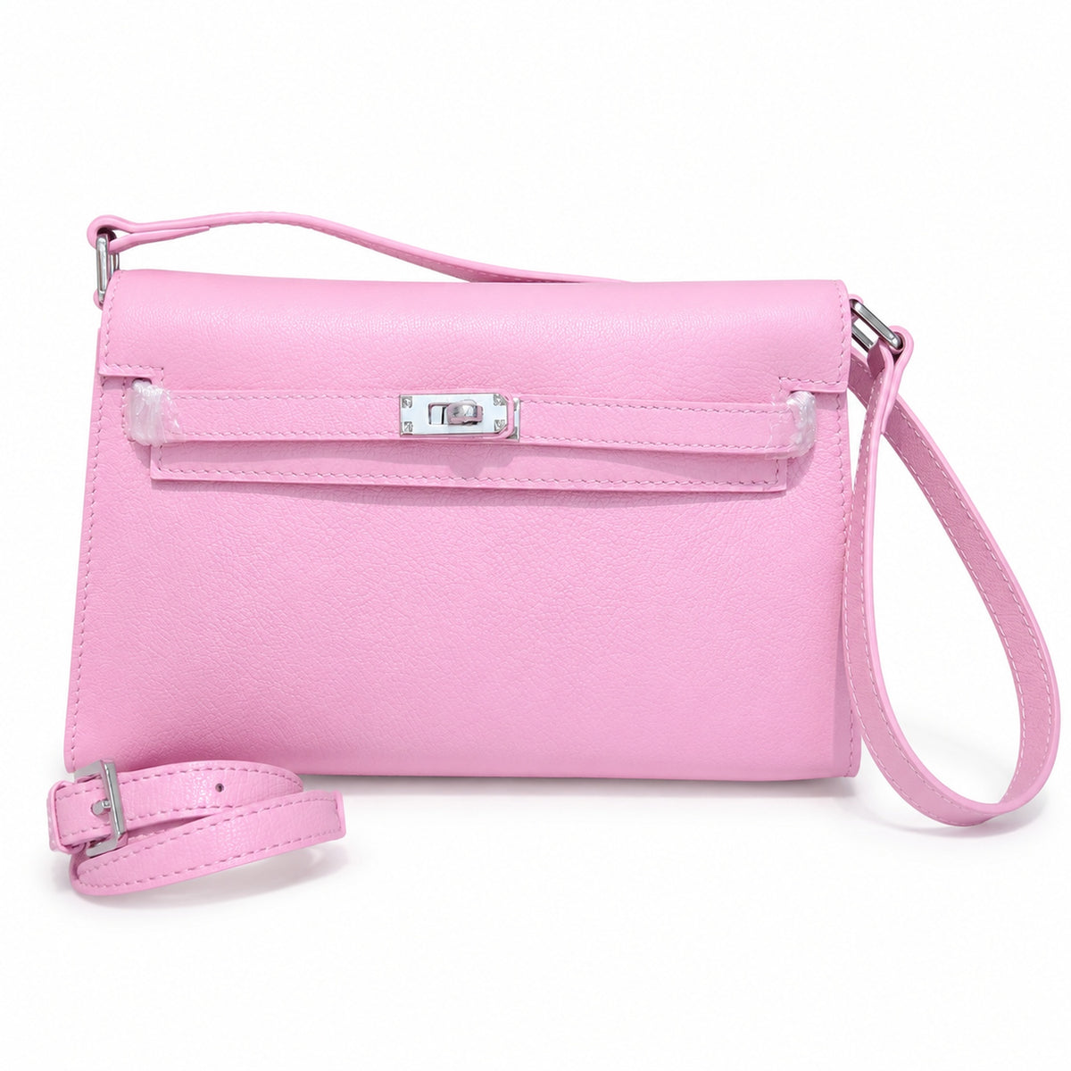Kelly Elan 25x6.5x15cm Underarm Baguette Bag in Mauve Iris Purple with Silver Hardware — Distinctive Elongated Handbag