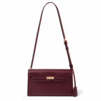 Kelly Elan 25x6.5x15cm Underarm Baguette Bag in Wine Red with Silver Hardware — Elongated Shoulder Bag