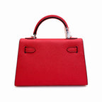 Mini Kelly II Sellier 19cm & 22cm Rouge Casaque Epsom Leather Palladium Hardware — Elegant Compact Carry Style