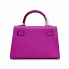 Mini Kelly II Sellier 19cm & 22cm Rose Pourpre Epsom Leather Palladium Hardware — Streamlined Mini Handbag