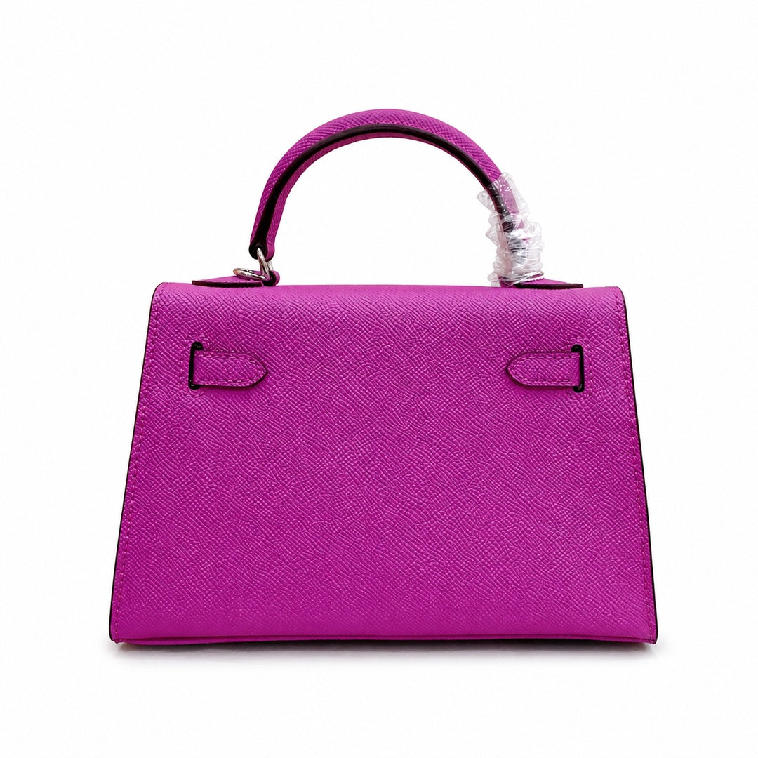 Mini Kelly II Sellier 19cm & 22cm Rose Pourpre Epsom Leather Palladium Hardware — Streamlined Mini Handbag