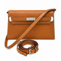 Kelly Elan 25x6.5x15cm Underarm Baguette Bag in Brown with Silver Hardware — Versatile Underarm Carry Style