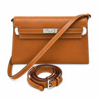 Kelly Elan 25x6.5x15cm Underarm Baguette Bag in Brown with Silver Hardware — Versatile Underarm Carry Style