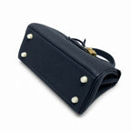 Kelly Sellier 20cm & 25cm & 28cm Bleu Nuit Togo Leather Gold Hardware — Timeless Top-Handle Design