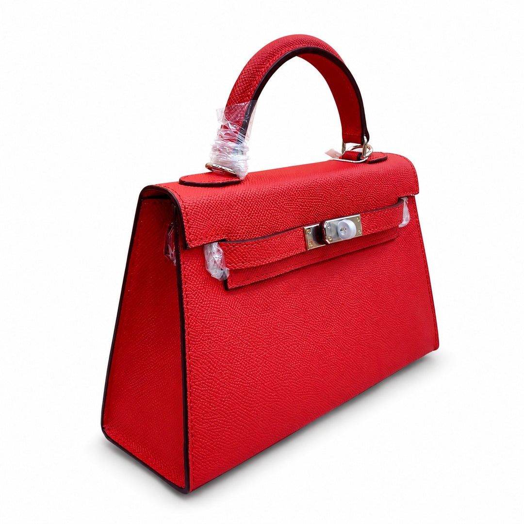 Mini Kelly II Sellier 19cm & 22cm Rouge Casaque Epsom Leather Palladium Hardware — Elegant Compact Carry Style