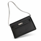 Kelly Elan 25x6.5x15cm Underarm Baguette Bag in Black with Silver Hardware — Versatile Underarm Carry Style