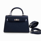 Mini Kelly II Sellier 19cm & 22cm Noir Epsom Leather Palladium Hardware — Refined Mini Handbag