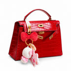 Kelly Pochette Rouge Casa Shiny Niloticus Crocodile Leather Gold Hardware Women Clutch Bag — Elegant Petite Clutch