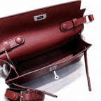 Kelly Elan 25x6.5x15cm Underarm Baguette Bag in Wine Red with Silver Hardware — Elongated Shoulder Bag