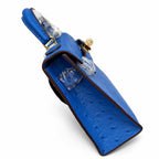 Mini Kelly II 19cm Sellier Bleu Electrique Ostrich Gold Hardware Luxury Crossbody — Compact Top-Handle Bag