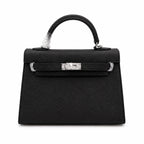Mini Kelly II Sellier 19cm & 22cm Noir Epsom Leather Palladium Hardware — Refined Mini Handbag