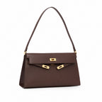 Kelly Elan 25x6.5x15cm Underarm Baguette Bag in Brown with Gold Hardware — Versatile Underarm Carry Style