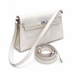 Kelly Elan 25x6.5x15cm Underarm Baguette Bag in Off White with Silver Hardware — Streamlined Elan Carry Design