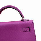 Mini Kelly II Sellier 19cm & 22cm Violet Epsom Leather Palladium Hardware — Compact Top-Handle Bag