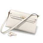 Kelly Elan 25x6.5x15cm Underarm Baguette Bag in Off White with Gold Hardware — Versatile Underarm Carry Style