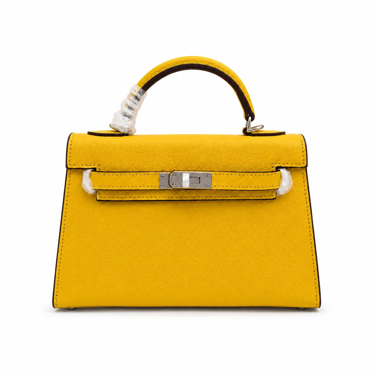 Mini Kelly II Sellier 19cm & 22cm Jaune Ambre Epsom Leather Palladium Hardware — Distinctive Petite Bag