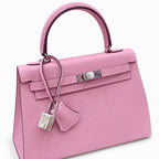 Kelly Sellier 25cm & 28cm Rose Confetti Epsom Leather Palladium Hardware Crossbody — Versatile Structured Bag