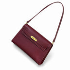 Kelly Elan 25x6.5x15cm Underarm Baguette Bag in Wine Red with Gold Hardware — Refined Underarm Handbag