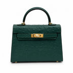 Mini Kelly II Sellier 19cm Vert Cypress Epsom Leather Gold Hardware Mini — Timeless Mini Top-Handle Design