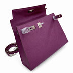 Kelly Sellier 25cm & 28cm Violine Epsom Leather Palladium Hardware Commute Shoulder — Timeless Top-Handle Design