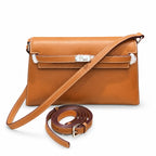 Kelly Elan 25x6.5x15cm Underarm Baguette Bag in Brown with Silver Hardware — Versatile Underarm Carry Style