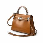 Kelly Sellier 19cm & 22cm & 25cm Gold Box Calf Leather Gold Hardware & Palladium Hardware — Distinctive Hand-Carry Bag