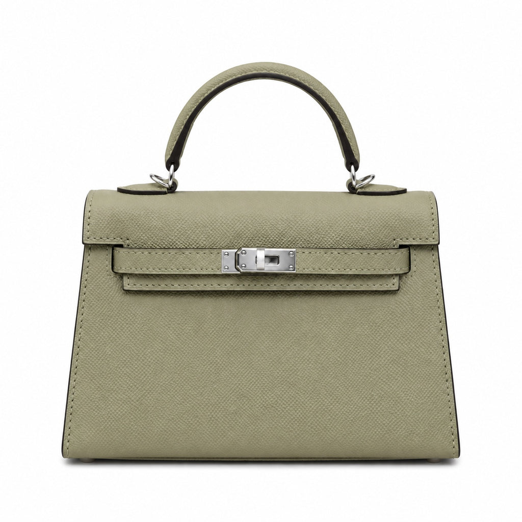 Mini Kelly II Sellier 19cm & 22cm Sauge Epsom Leather Palladium Hardware — Elegant Compact Carry Style
