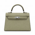 Mini Kelly II Sellier 19cm & 22cm Sauge Epsom Leather Palladium Hardware — Elegant Compact Carry Style