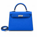 Mini Kelly II 19cm Epsom Leather with Palladium Hardware — Polished Compact Handbag