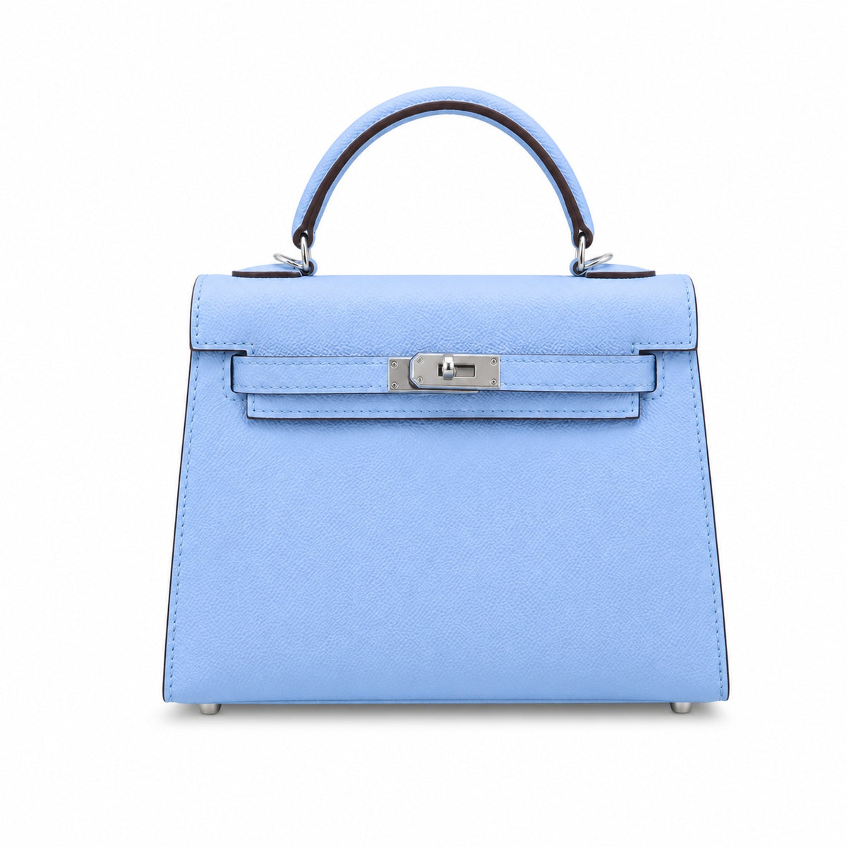 Mini Kelly II Sellier 19cm & 22cm Bleu Brume Epsom Leather Palladium Hardware — Elegant Compact Carry Style