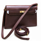 Kelly Elan 25x6.5x15cm Underarm Baguette Bag in Brown with Gold Hardware — Versatile Underarm Carry Style