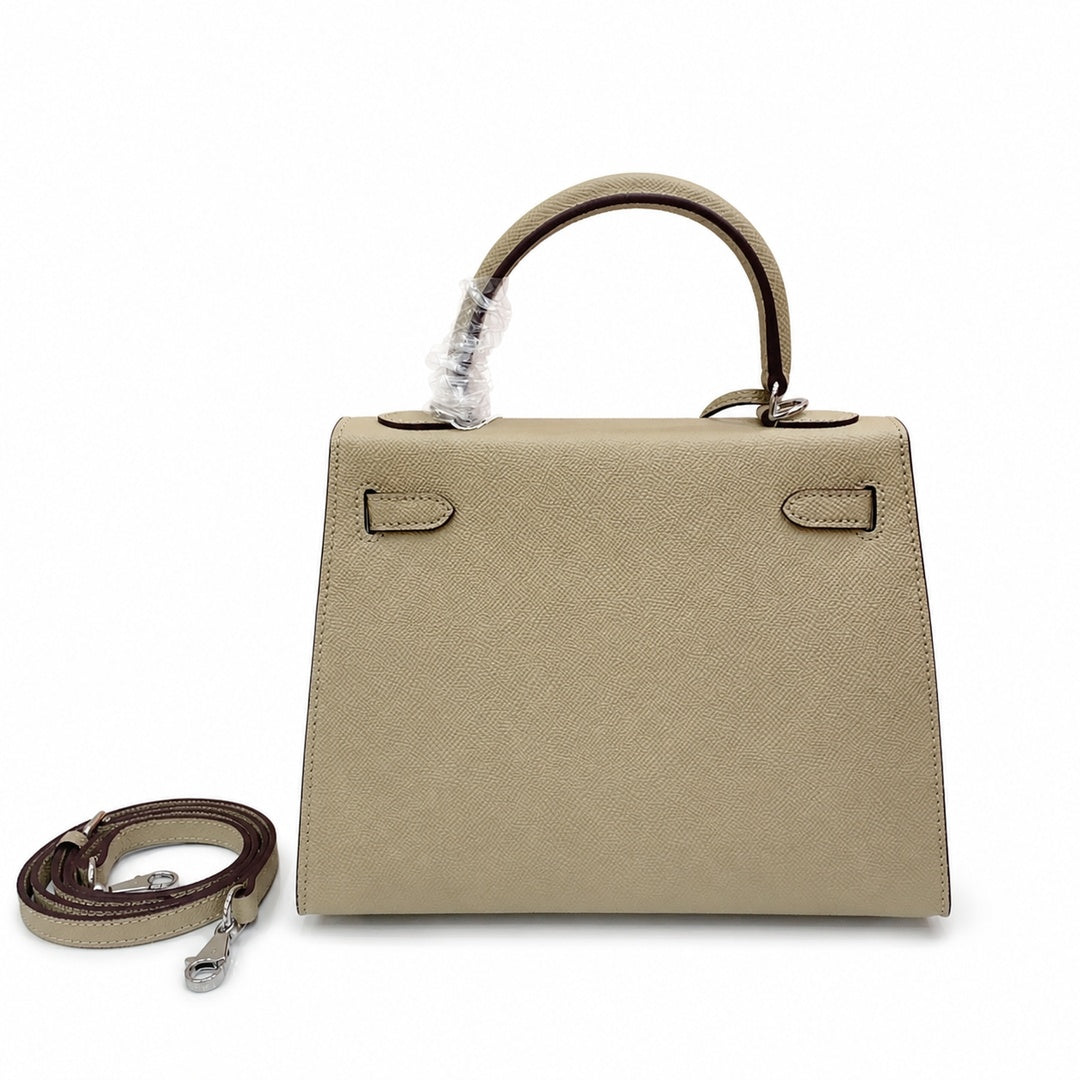 Kelly Sellier 25cm & 28cm Trench Epsom Leather Palladium Hardware Daily Designer — Elegant Structured Carry Style