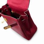 Kelly Sellier 20cm & 25cm & 28cm Rouge H Togo Leather Gold Hardware — Elegant Structured Carry Style