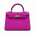 Mini Kelly II Sellier 19cm & 22cm Rose Pourpre Epsom Leather Palladium Hardware — Streamlined Mini Handbag