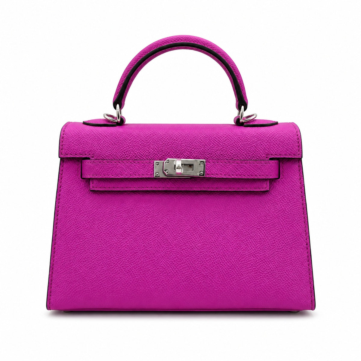 Mini Kelly II Sellier 19cm & 22cm Rose Pourpre Epsom Leather Palladium Hardware — Streamlined Mini Handbag