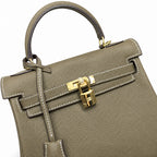 Kelly Sellier 20cm & 25cm & 28cm Etoupe Togo Leather Gold Hardware — Classic Hand-Carry Silhouette