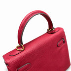 Kelly Sellier 20cm & 25cm & 28cm Rouge H Togo Leather Gold Hardware — Elegant Structured Carry Style